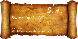 Svarz Apolló névjegykártya